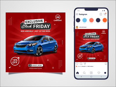 Car Social Media Post branding car social media post design illustrator logo minimal modern social media banner social media design social media templates ui vector