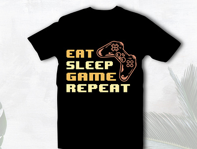 eat sleep game repeat Gaming Tshirt graphic design