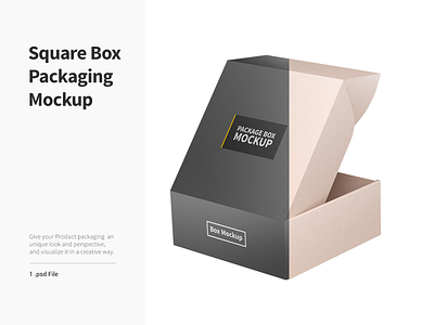 Square Box Packaging Mockup