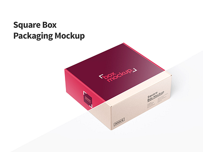 Square Box Packaging Mockup