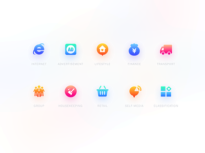 Icon Set ai colorful colors design icon icon design illustration mobile ui ui