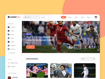 Football News website football news platform soccer ui videos