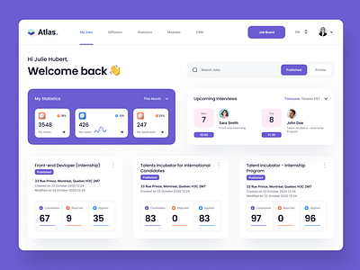 HR Recruitment PLatform Dashboard