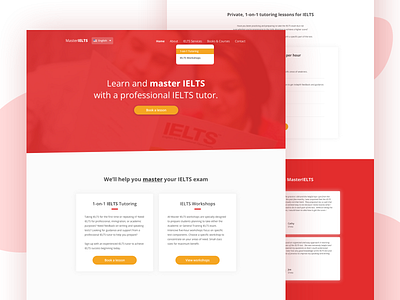 IELTS Landing Page app ui beautiful design landing design landing page landing page design single page ui ui design uidesign user interface ux design web design website design