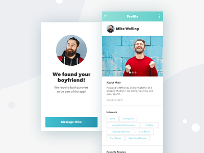 Double Dating App Profile app design app ui app ui design dating app design mobile mobile app mobile app design mobile design mobile ui mobile ui design ui ui design uidesign user interface ux design ux ui ux ui design