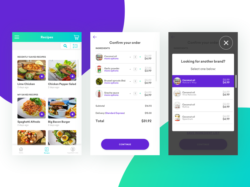 Ingredient Ordering App ux ui mobile app development design app web app user interface app ui design app ui recipe app food app ui food app app designer mobile ux design mobile ui design ux ui ux ui design ux design ui design mobile app design mobile design app design