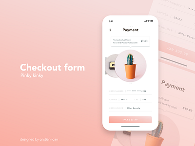 Pinky Kinky Checkout Form (DailyUI - 002) checkout dailyui dailyui 002 dailyuichallenge design form mobile page pay payment pink ui