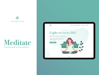 Meditatation is the answer! #DailyUI003 dailyui dailyui 003 ipad landing page layout meditation page ui design yoga