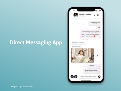 Direct Messaging App app asap dailyui dailyui013 dailyuichallenge design direct font messaging messenger minimal minimalist shadow simple ui whatsapp