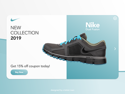 Pop-up Message - Nike New Collection dailyui dailyui016 dailyuichallenge design desktop message minimalist new collection nike pop up simple teal ui white