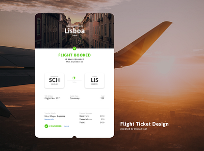 Flight Ticket Design 017 booking confirmation dailyui dailyui017 dailyuichallenge design flight flight booking ticked