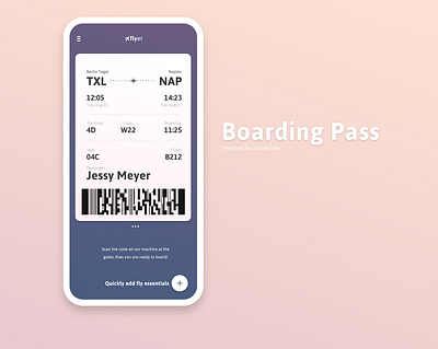 Boarding Pass 024 boarding boardingpass dailyui dailyui024 dailyuichallence minimalist pass pink purple simple