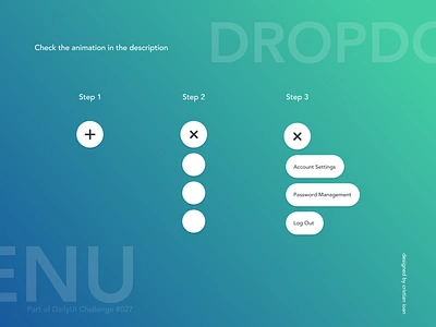 Dropdown Menu Design 027 animation circle dailyui dailyui027 dailyuichallenge design dropdown gradient menu