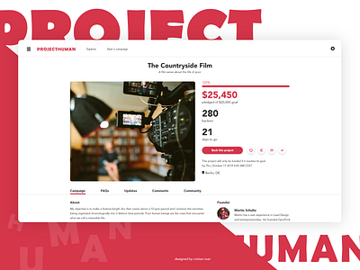Crowdfunding Campaign 032 campaign cristian ioan crowd funding crowdfunding dailyui dailyui032 dailyuichallenge funding projecthuman red