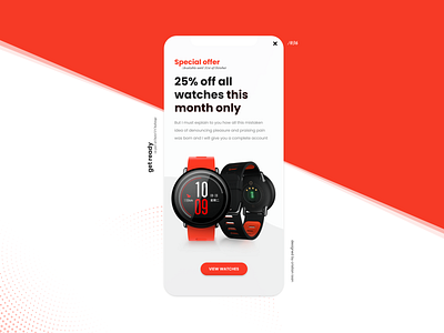 Discount? Now you have it! 036 dailyui dailyui036 dailyuichallenge discount garmin mobile offer red smart watch