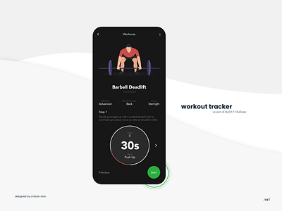 Workout tracker 041 barbell dailyui dailyui041 dailyuichallenge deadlift tracker tracker app workout workout app workout of the day workout tracke
