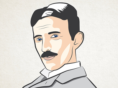 Nikola Tesla illustration by Boris Puzović on Dribbble