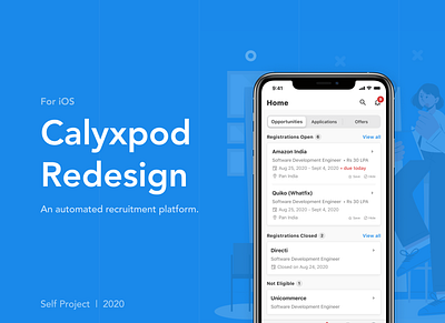 Calyxpod- App Redesign || UI/UX appdesign calyxpod casestudy information architecture interface ios job recruitment redesign ui uiux ux uxdesign
