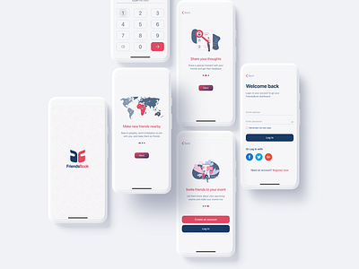 FriendsBook – Social Media Mobile App UI Kit #2