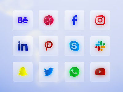 Important useful social icons - Light