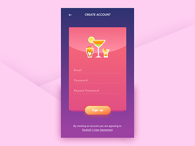 Daily UI #001 - Sign Up cocktail daily ui design freelance mobile sign up vietnam