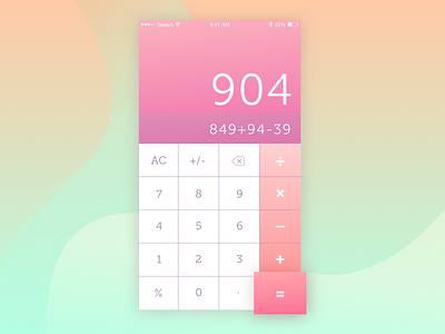 Daily ui #004 - Calculator challenge colorful daily flat mobile number ui ux