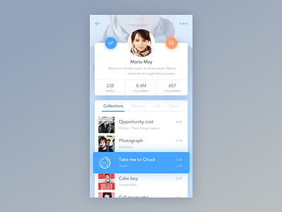 Daily UI #006 - User profile app challenge mobile music ui user ux