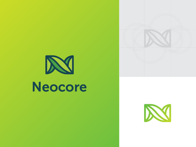 Logo concept for Neocore [WIP] freelance leaf medical monogram organic pharmacy