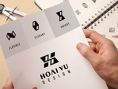 Fashion brand - Concept 2 design fashion freelance h letter line logo monogram process sketch v