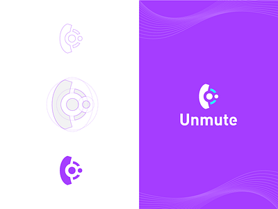 Unmute logo app brand freelance handset mark mobile symbol talk telephone vietnam