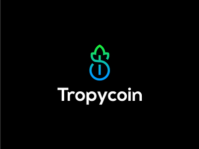Tropycoin logo concept cryptocurrency finance mark money pineapple tropical unused