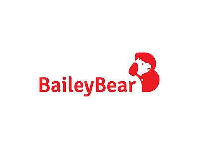 Bailey Bear logo concept accessories dog letter negative pet red toy