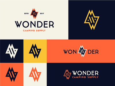 Wonder logo brand business camping supply classic company identity mark star travel w