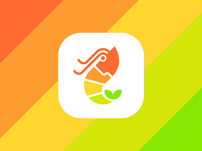 Shrimp + Seed logo colorful food logo restaurant seafood symbol taste unused