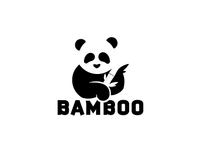 Panda logo__Day 3/50 bamboo bear black white brand dailylogochallenge freelance icon identity monogram symbol