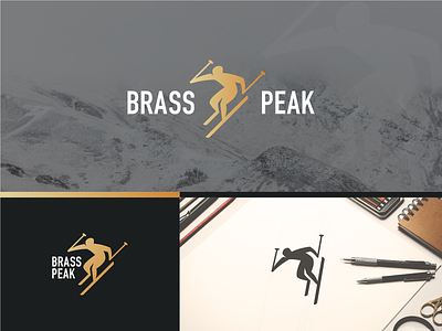 Ski Mountain logo_Day 8/50 brand brass freelance illustration mark peak ski sport symbol