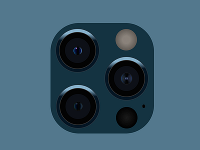 iPhone 12 Camera App Icon app design icon ios iphone minimal pacific blue vector