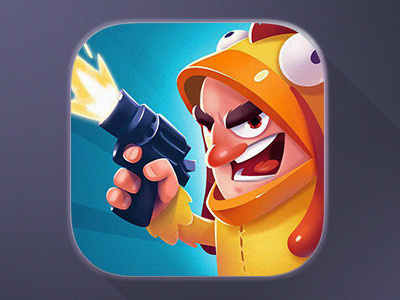 Gunman app bird character game gun icon pistol