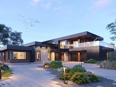 Modern Single-Family House 3d visualization 3dsmax architecture architecture visualization cgi house modern modern house visualization