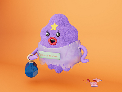 Gotcha! 3d 3d illustration adventure time character character design cinema 4d design illustration lumpy space princess modeling