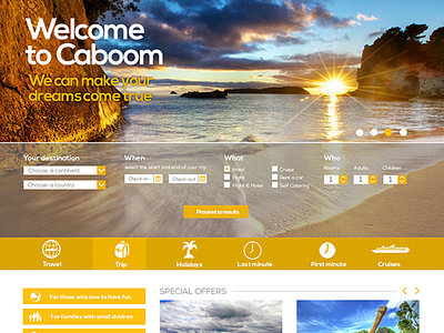 Caboom travel agency travel agency webpage website