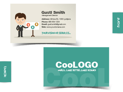 Flat Character Business Card business card character flat