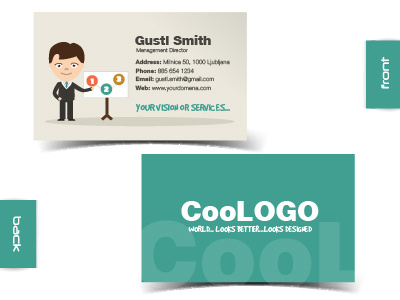 Flat Character Business Card