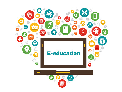 Flat Computer Education 2 book computer education icon love online