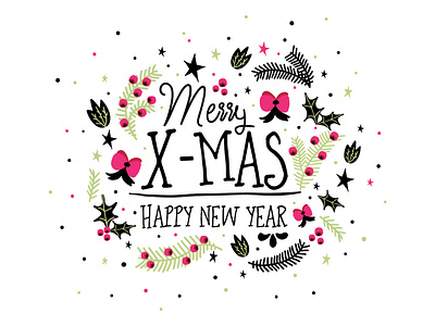 Merry christmas text decoration background christmas illustration