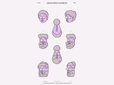 Collection d'antiques cartoon character design flat illustration vector