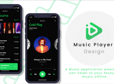 Music Player android design flat icon illustration logo typography ui vector website