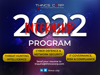 Internship Program 2022 New Social Media Ad Design. New Trend.