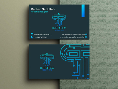 Business Card Design no #3 IT Company business card design. branding business business card card design flat graphic design illustration logo typography vector