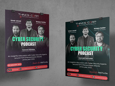 Cyber Security Podcast Flyer design. 2023